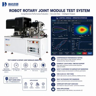 Hệ thống kiểm tra mô-đun khớp quay robot, đặc tính mô-men xoắn, tốc độ, hiệu suất, độ cứng, độ rơ, thiết bị kiểm tra phản ứng động