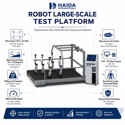 Thiết bị kiểm tra sức bền mỏi dốc hai chiều tốc độ 40km/h tải trọng 230kg cho robot hình người quy mô lớn