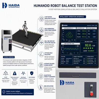 Trạm thử nghiệm cân bằng robot nhân tạo 6 DOF Motion Platform Bipedal Robot Stability Testing Equipment ZMP COP Analysis