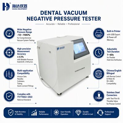 Máy đo chân không cho hệ thống hút răng Thiết bị thử nghiệm độ chính xác cao -94 kPa
