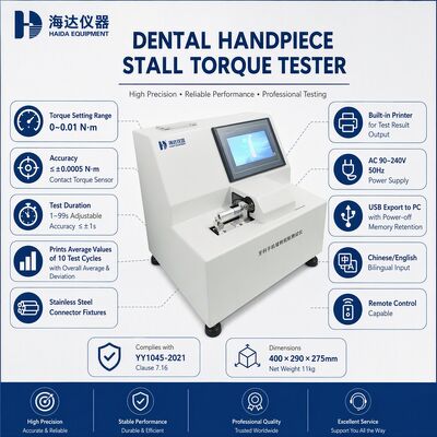 Máy đo mô-men xoắn của máy đánh giá mô-men xoắn cho thiết bị thử nghiệm QC của tua-bin nha khoa Độ chính xác cao 0,0005 Nm
